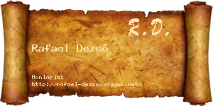 Rafael Dezső névjegykártya